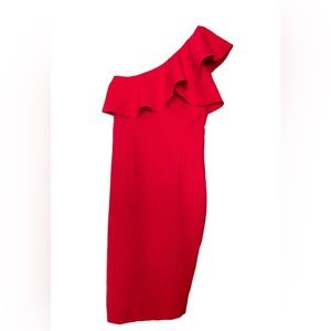 Zara red one shoulder midi dress size M Zara Dresses summer dresses